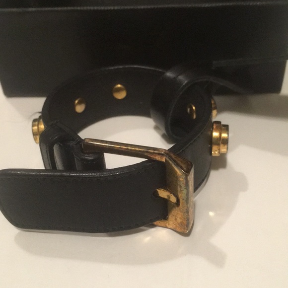 Saint Laurent leather gold studded bracelet - Picture 11 of 11